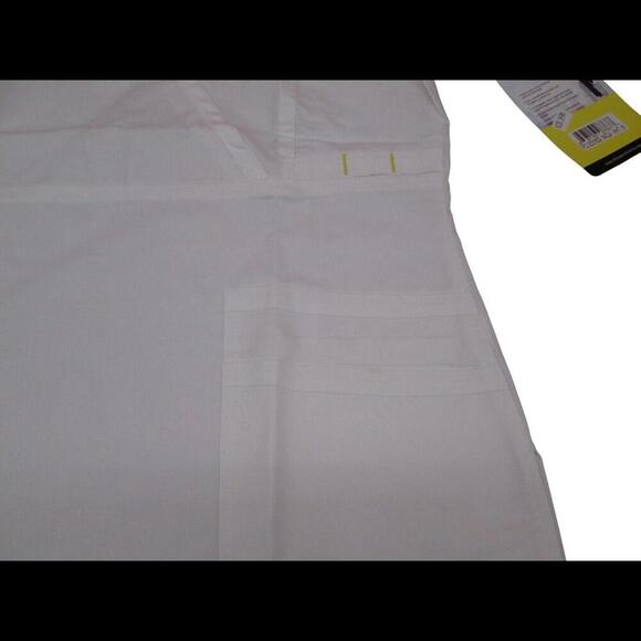 Utility Girl Womens Natural White Uniform Medical Nurse Scrub Top Size M - Picture 11 of 12